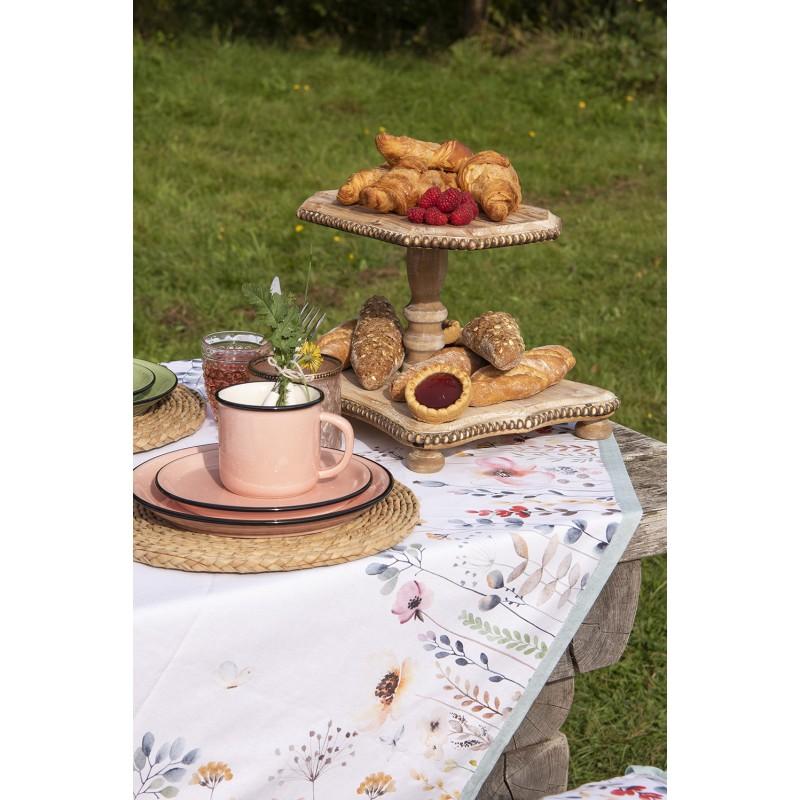 Clayre & Eef 6CEDP0052P Ontbijtbord Ø 22 Cm Roze Keramiek Rond Bord