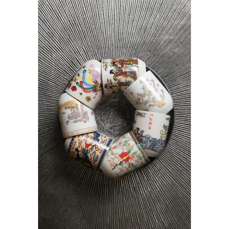 Clayre & Eef 6CEMU0002 Mok 100 Ml Rood Porselein Bloemen Rond Theemok