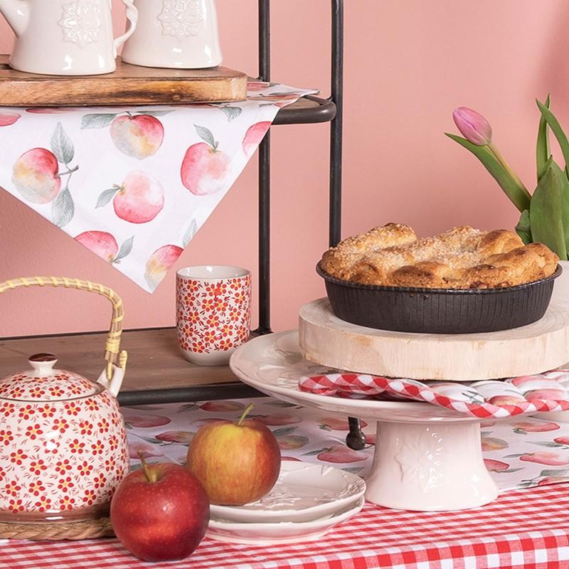 Clayre & Eef 6CEMU0031 Mok 100 Ml Rood Porselein Bloemen Rond Theemok