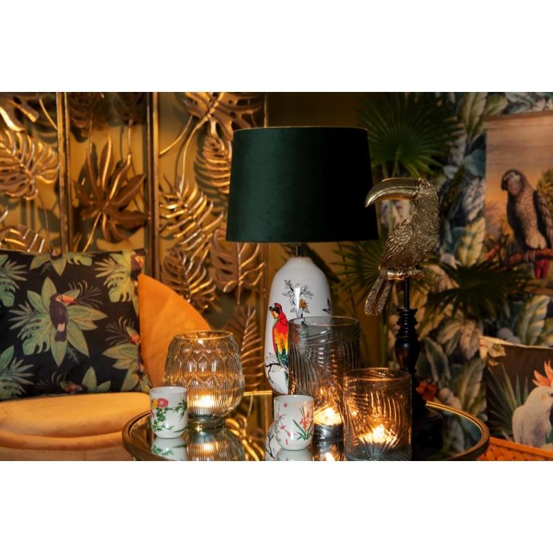 Clayre & Eef 6CEMU0074 Mok 100 Ml Beige Geel Porselein Bloemen Rond Theemok