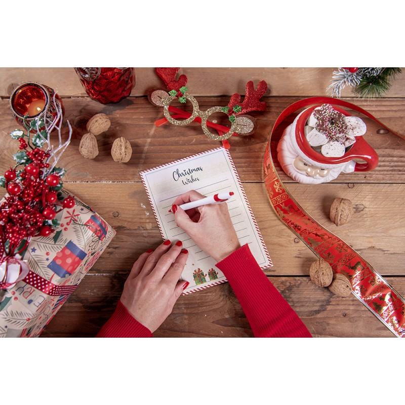 Clayre & Eef 6CEMU0154 Mok 400 Ml Wit Rood Keramiek Kerstman