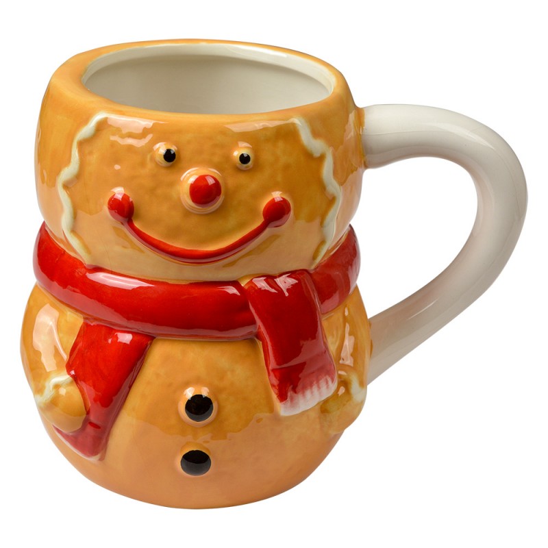 clayre & eef 6CEMU0191 Mok Gingerbread man 525 ml Bruin Keramiek