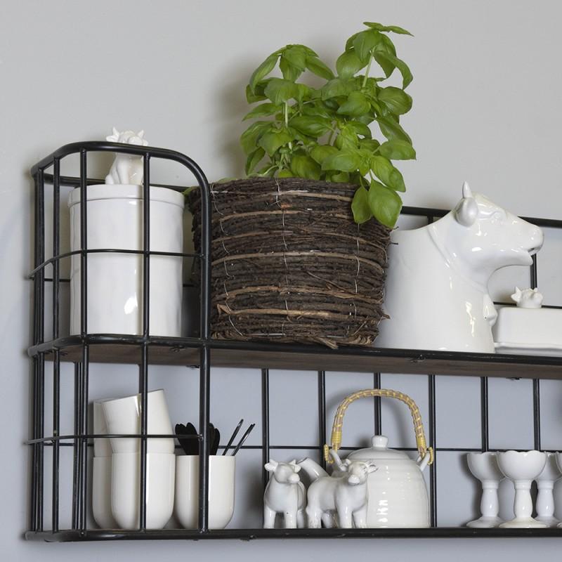 Clayre & Eef 6CETE0088M Theepot Met Filter 600 Ml Wit Porselein Rond Theekan