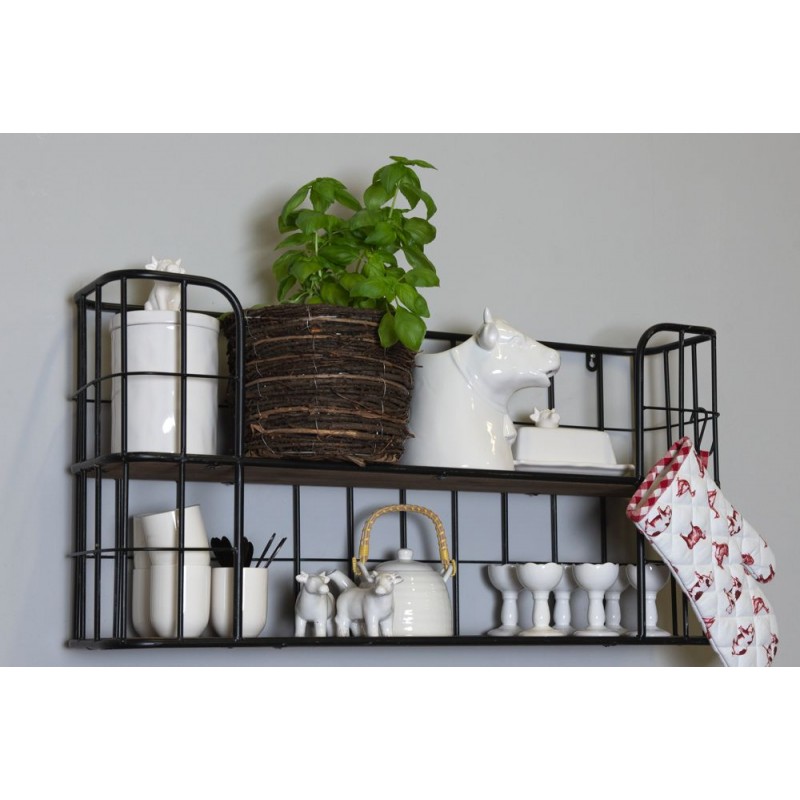 Clayre & Eef 6CETE0088M Theepot Met Filter 600 Ml Wit Porselein Rond Theekan