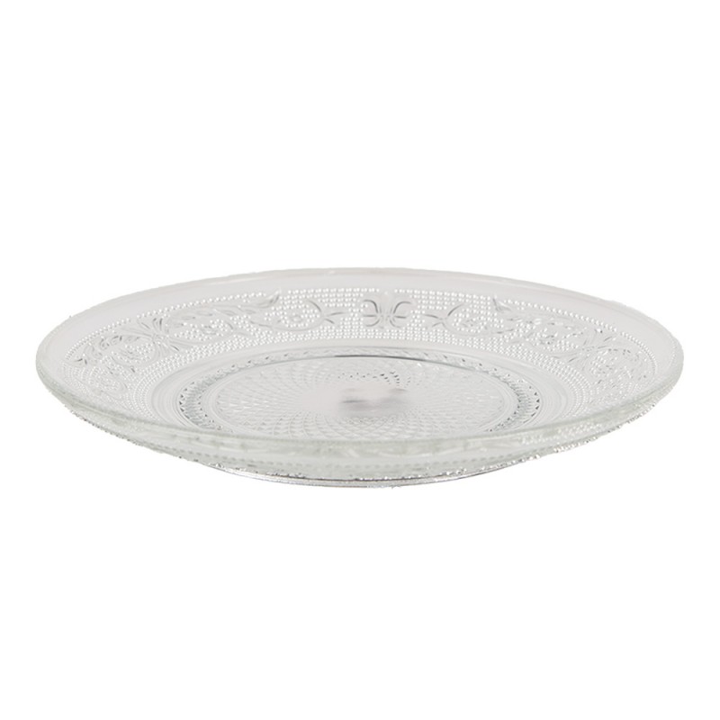 Clayre & Eef 6GL0221 Gebaksbord Ø 15 Cm Glas Rond Bord