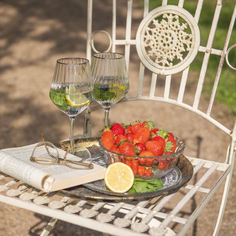 Clayre & Eef 6GL0223 Dinerbord Ø 23 Cm Glas Rond Eetbord