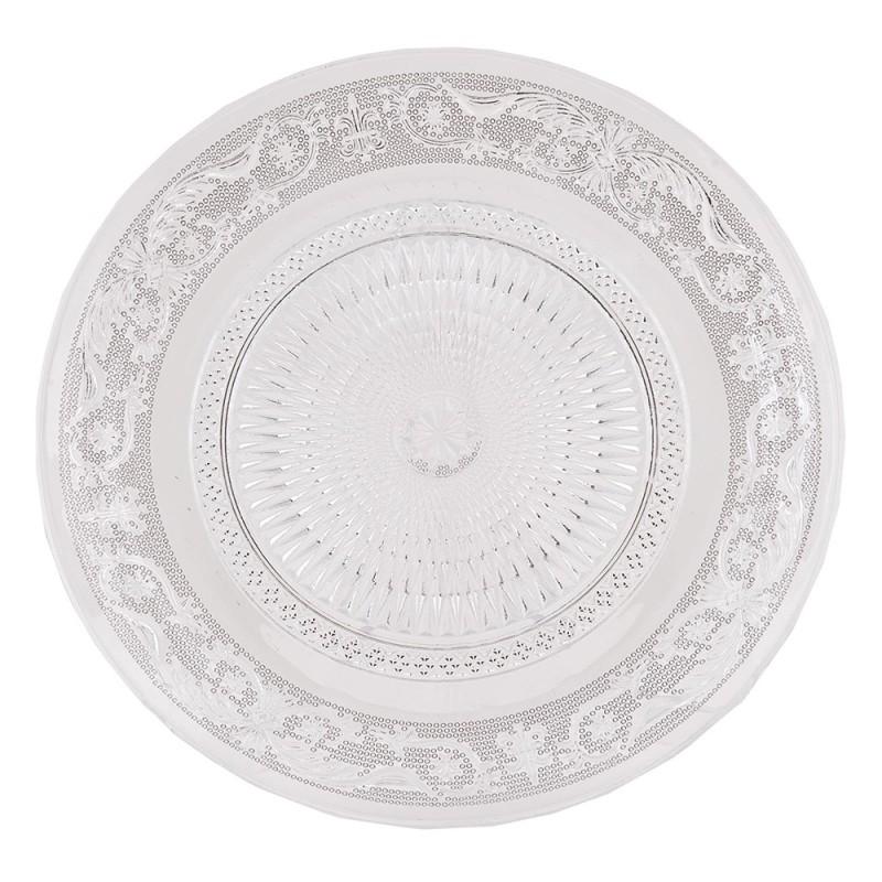 Clayre & Eef 6GL0223 Dinerbord Ø 23 Cm Glas Rond Eetbord
