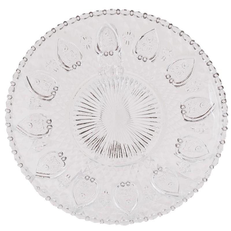 clayre & eef 6GL0225 Ontbijtbord Ø 20 cm Glas Rond Bord