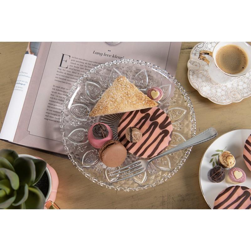 Clayre & Eef 6GL0226 Dinerbord Ø 22 Cm Glas Rond Eetbord