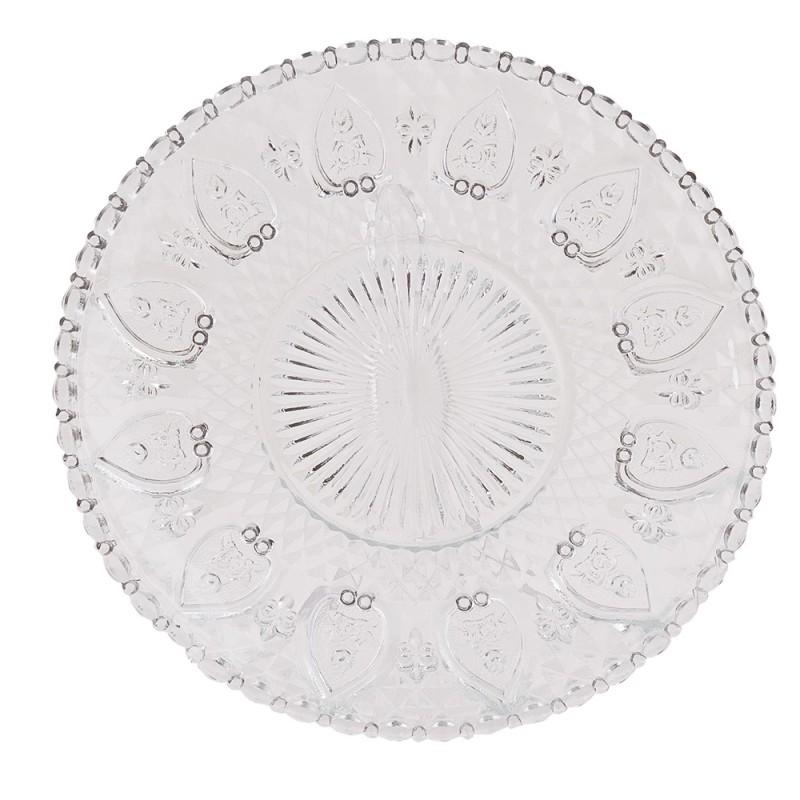 Clayre & Eef 6GL0226 Dinerbord Ø 22 Cm Glas Rond Eetbord