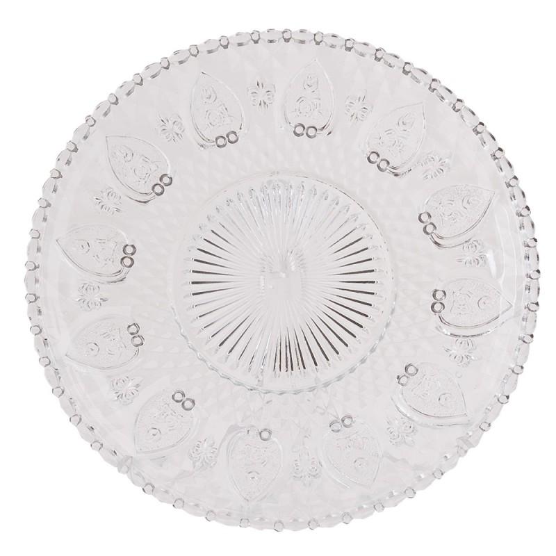 clayre & eef 6GL0227 Dinerbord Ø 25 cm Glas Rond Eetbord
