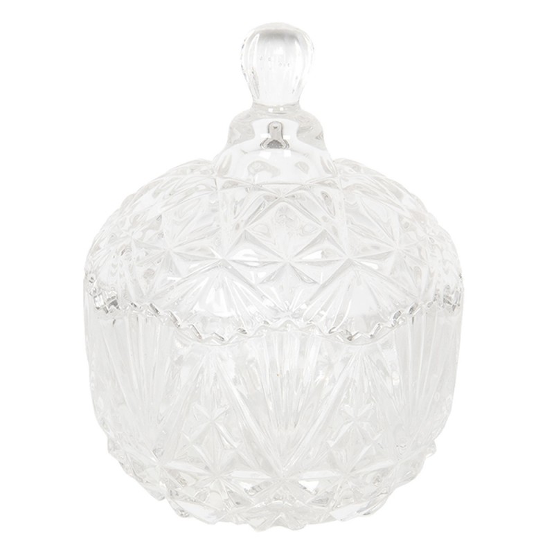 clayre & eef 6GL0548 Glazen potje Ø 10 cm Glas Rond Potje