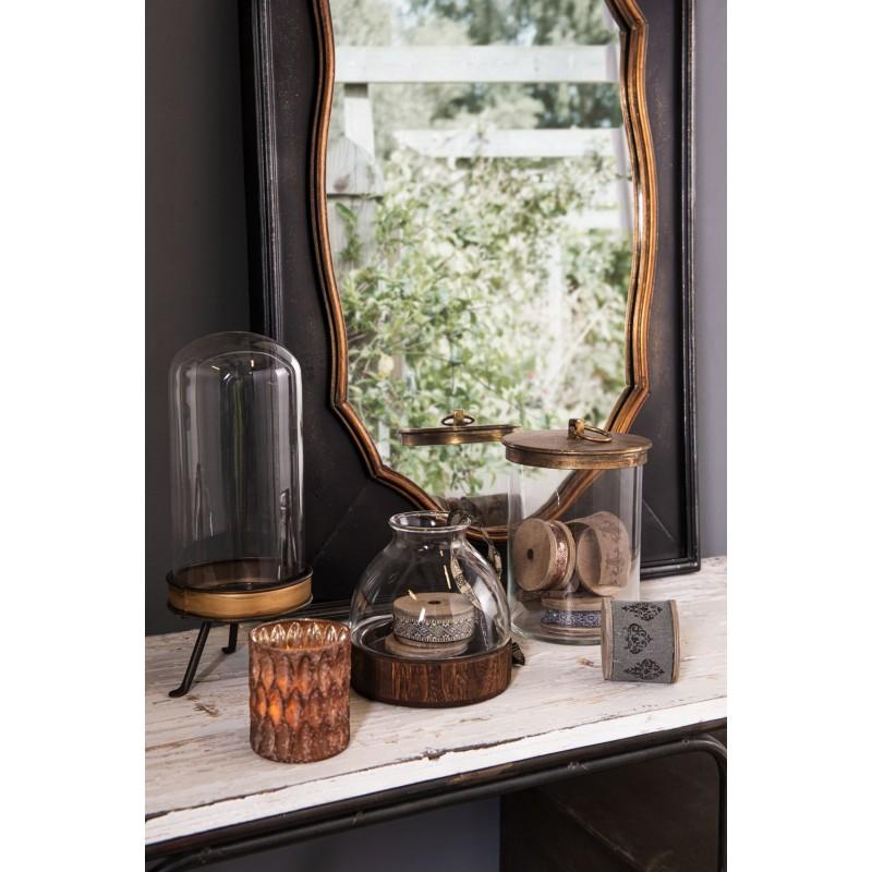 Clayre & Eef 6GL2477 Voorraadpot Ø 15x25 Cm Glas Rond Voorraadbus