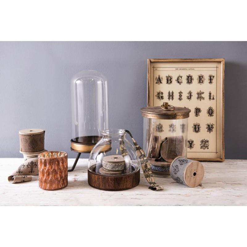 Clayre & Eef 6GL2477 Voorraadpot Ø 15x25 Cm Glas Rond Voorraadbus