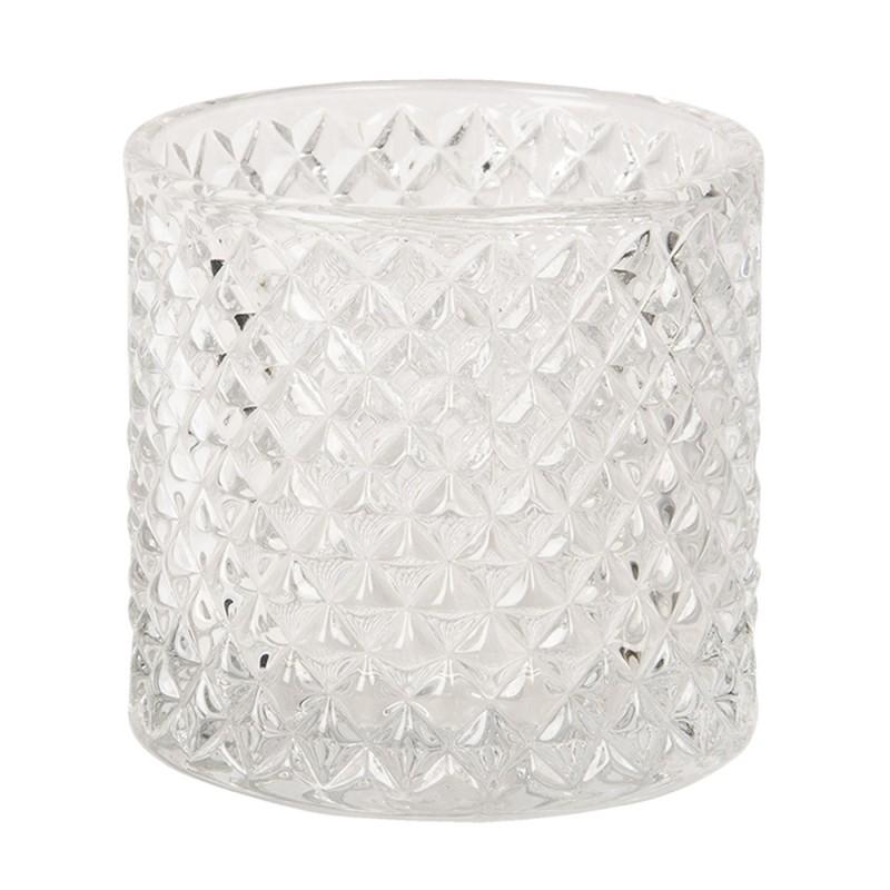 Clayre & Eef 6GL2839 Glazen Potje Ø 8x13 Cm Glas Rond Potje