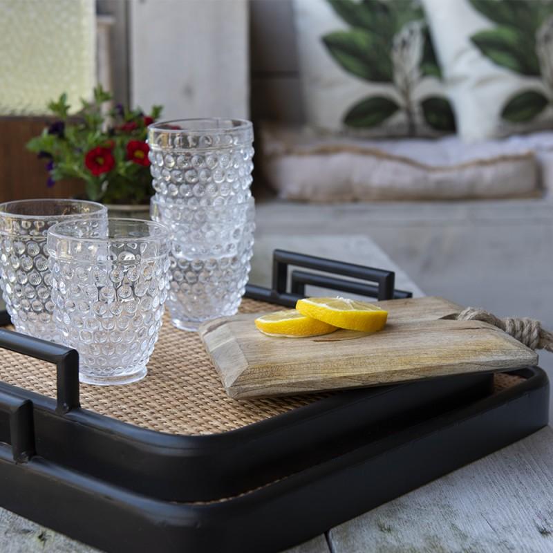 Clayre & Eef 6GL2849 Waterglas 225 Ml Glas Rondjes Rond Drinkbeker