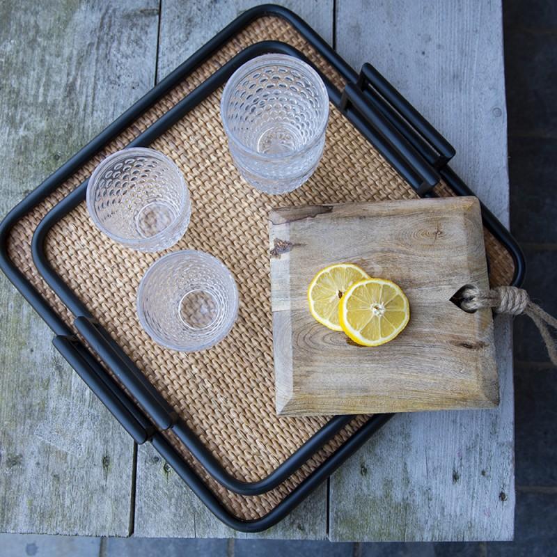 Clayre & Eef 6GL2849 Waterglas 225 Ml Glas Rondjes Rond Drinkbeker