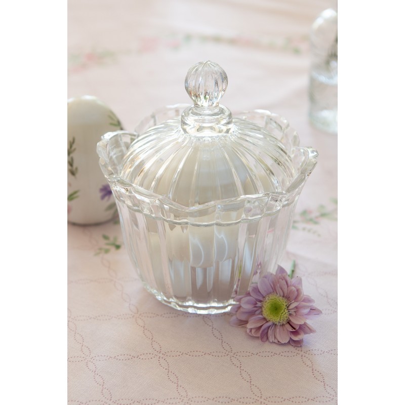 Clayre & Eef 6GL2850 Glazen Potje Ø 15x18 Cm Glas Rond Potje