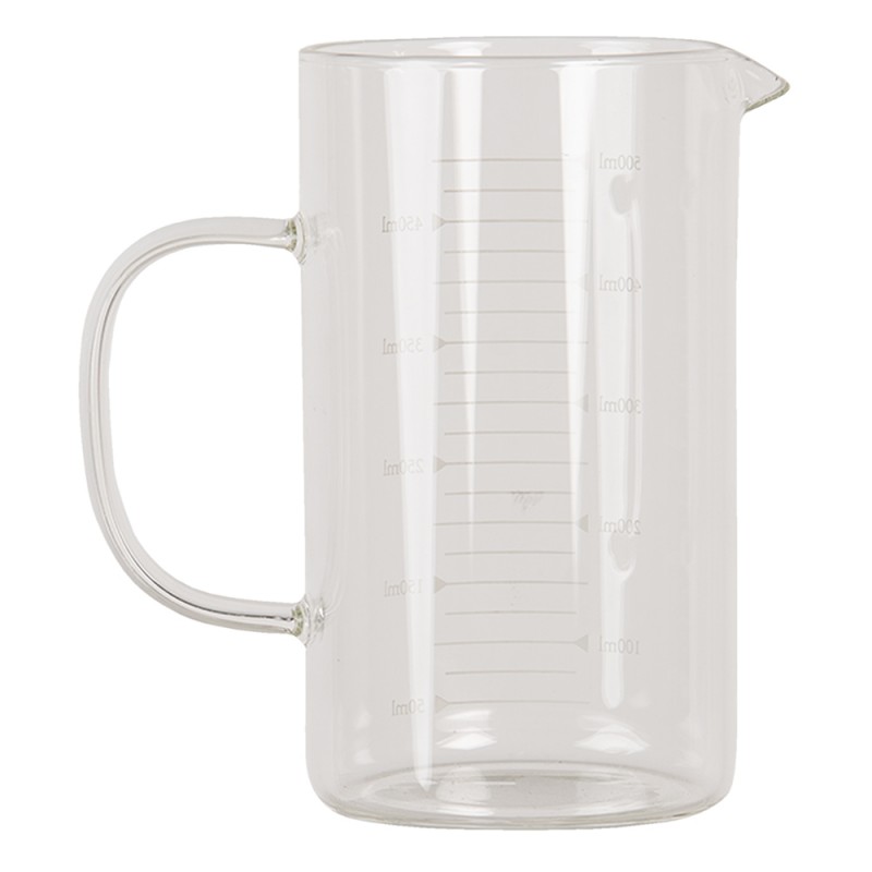 Clayre & Eef 6GL2926 Decoratie Schenkkan 500 Ml Glas Rond Waterkan