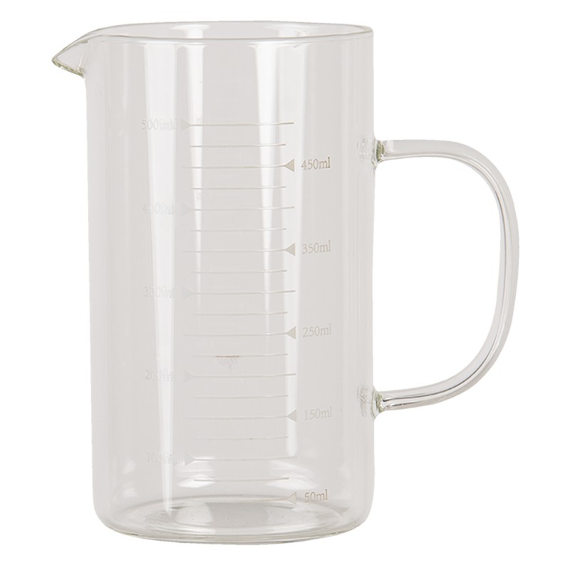 Clayre & Eef 6GL2926 Decoratie Schenkkan 500 Ml Glas Rond Waterkan