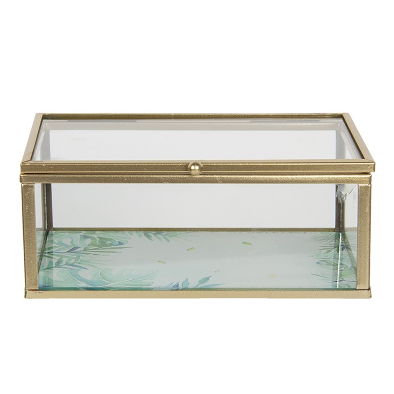 Clayre & Eef 6GL3013XS Sieradendoos 14x8x6 Cm Glas Rechthoek Juwelendoos