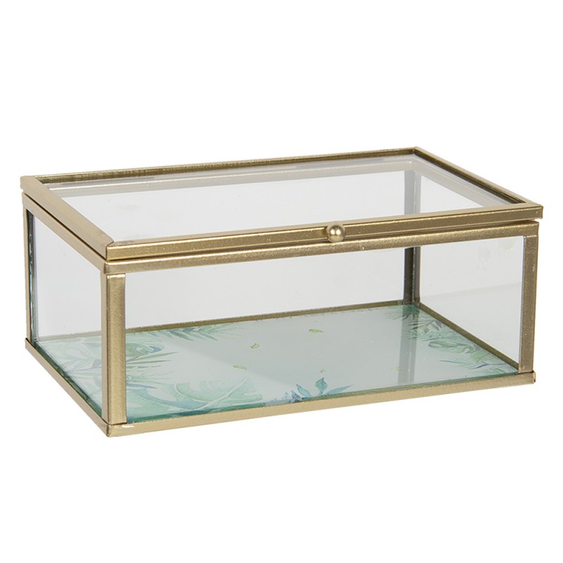 clayre & eef 6GL3013XS Sieradendoos 14x8x6 cm Glas Rechthoek Juwelendoos