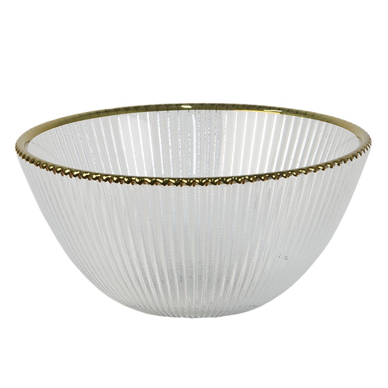 clayre & eef 6GL3253 Soepkom Ø 15x7 cm Glas Rond Serveerkom