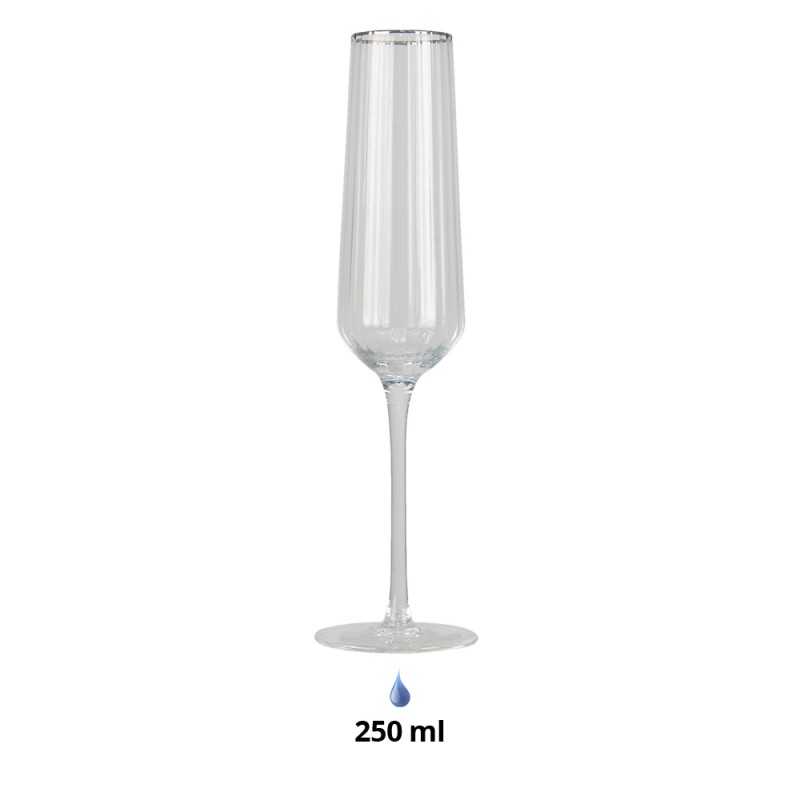 Clayre & Eef 6GL3254 Champagneglas 250 Ml Glas Wijnglas