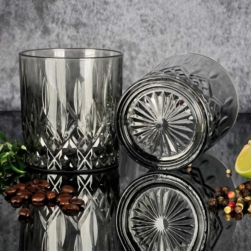 Clayre & Eef 6GL3468 Waterglas 280 Ml Grijs Glas Drinkbeker