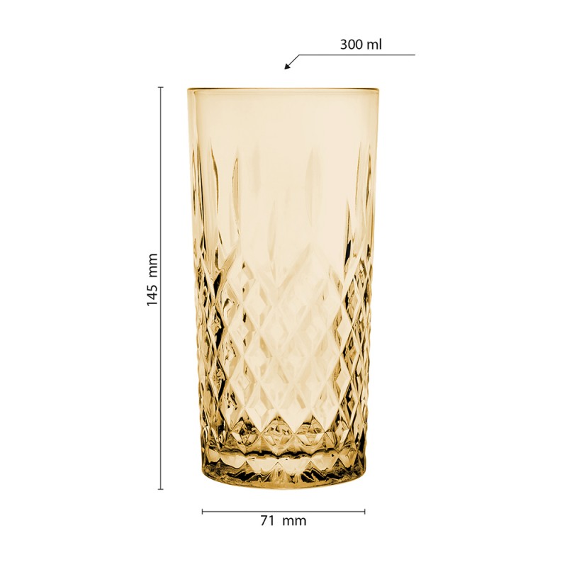 Clayre & Eef 6GL3469 Waterglas 280 Ml Bruin Glas Drinkbeker