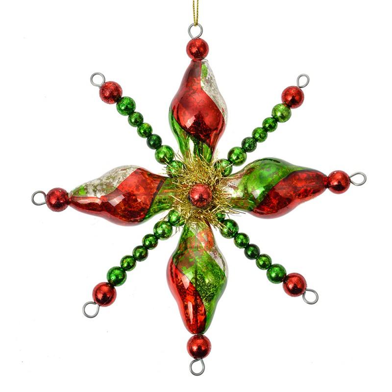 clayre & eef 6GL4705 Kersthanger Ø 16x3 cm Groen Glas