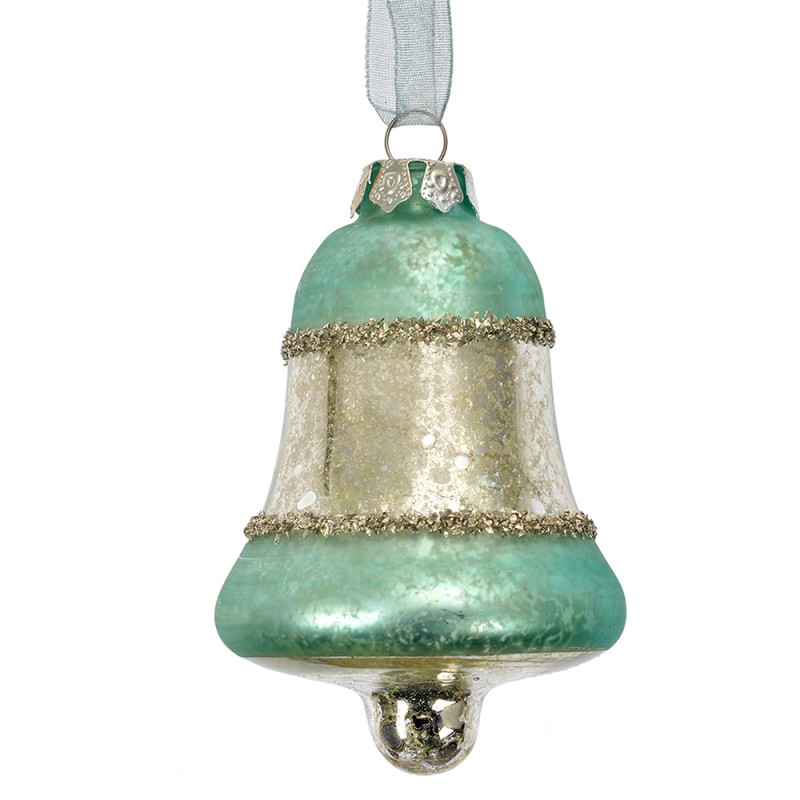 clayre & eef 6GL4710BL Kersthanger Ø 5x9 cm Blauw Glas