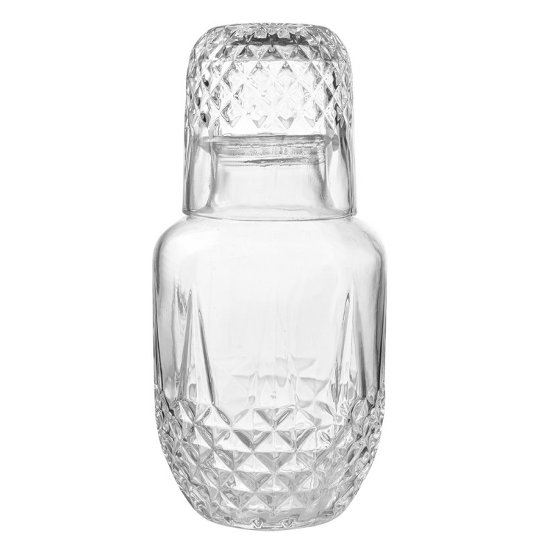 clayre & eef 6GL4720 Karaf met Glas 550 ml Transparant Glas