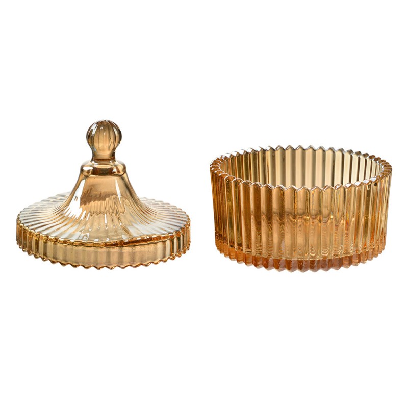 Clayre & Eef 6GL4724 Voorraadpot Ø 10x12 Cm Geel Glas