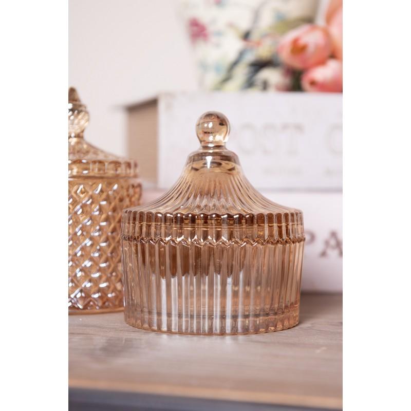 Clayre & Eef 6GL4724 Voorraadpot Ø 10x12 Cm Geel Glas