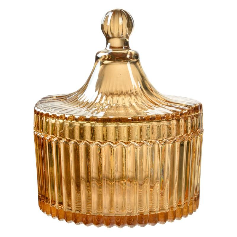 clayre & eef 6GL4724 Voorraadpot Ø 10x12 cm Geel Glas