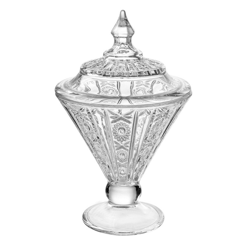 clayre & eef 6GL4729 Glazen potje Ø 12x19 cm Transparant Glas