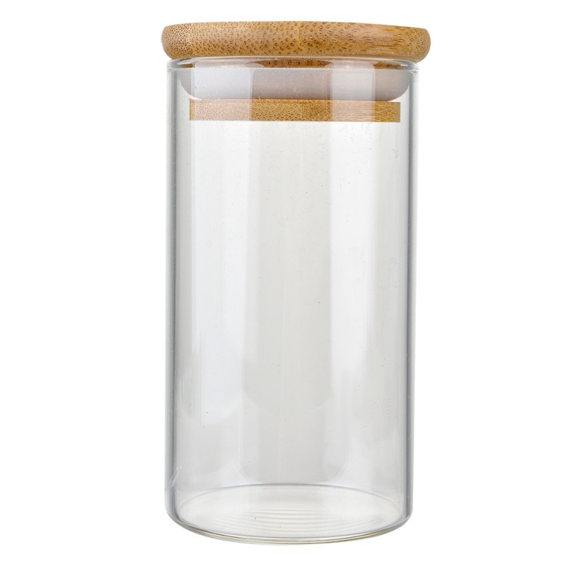 clayre & eef 6GL4910S Voorraadpot Ø 5x11 cm Transparant Glas