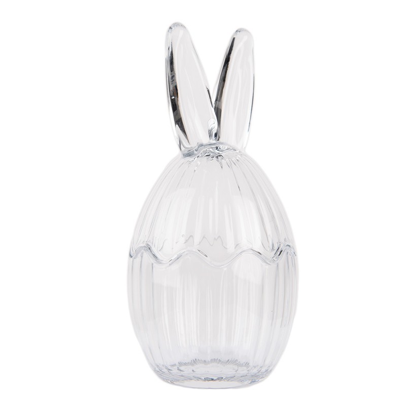 Clayre & Eef 6GL4913 Glazen Potje Ei Ø 10x21 Cm Transparant Glas