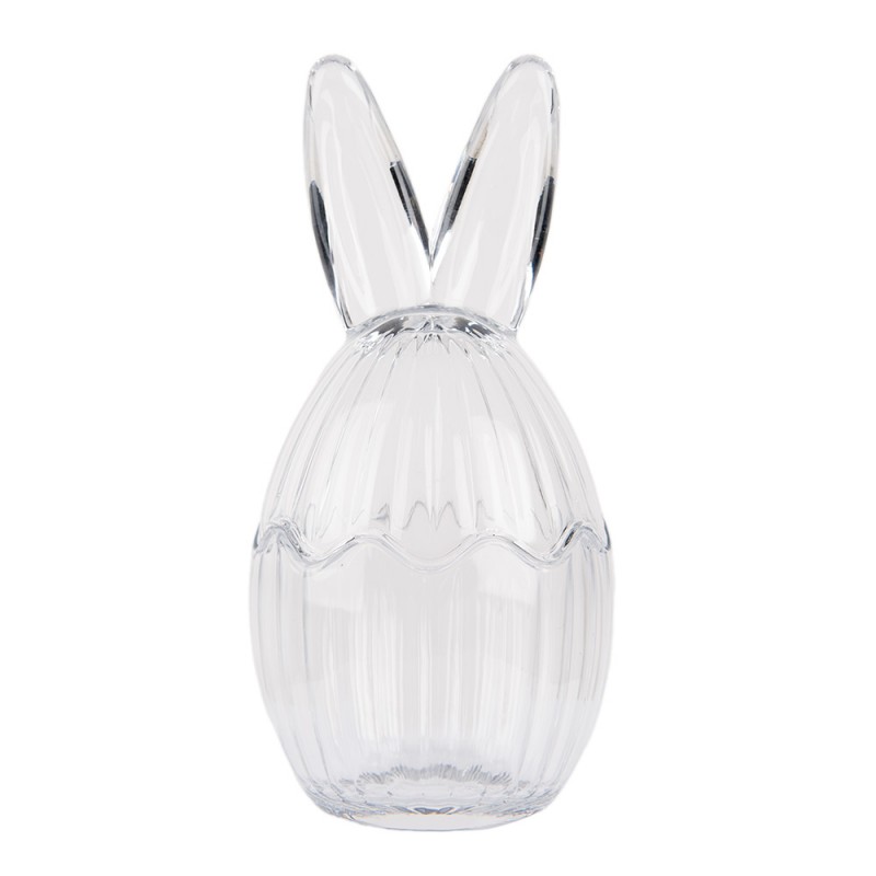 clayre & eef 6GL4913 Glazen potje Ei Ø 10x21 cm Transparant Glas