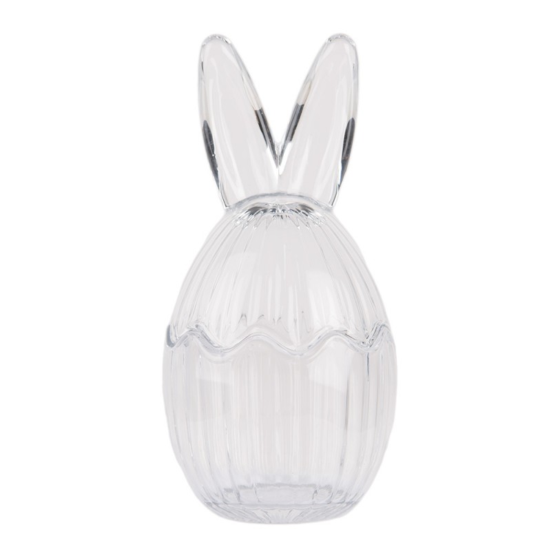 clayre & eef 6GL4914 Glazen potje Ei Ø 8x17 cm Transparant Glas