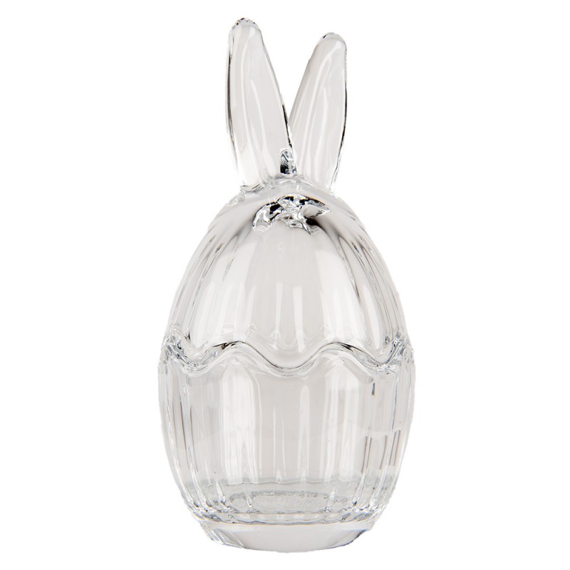 Clayre & Eef 6GL4915 Glazen Potje Ei Ø 6x11 Cm Transparant Glas