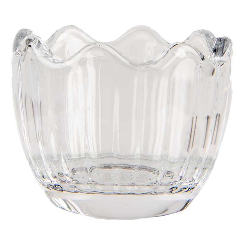 Clayre & Eef 6GL4915 Glazen Potje Ei Ø 6x11 Cm Transparant Glas