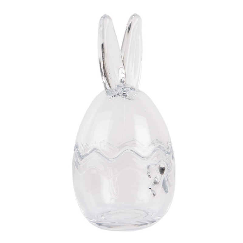 Clayre & Eef 6GL4916 Glazen Potje Ei Ø 9x17 Cm Transparant Glas