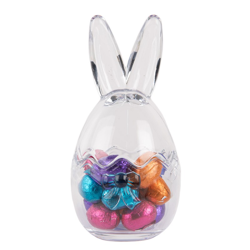 Clayre & Eef 6GL4916 Glazen Potje Ei Ø 9x17 Cm Transparant Glas