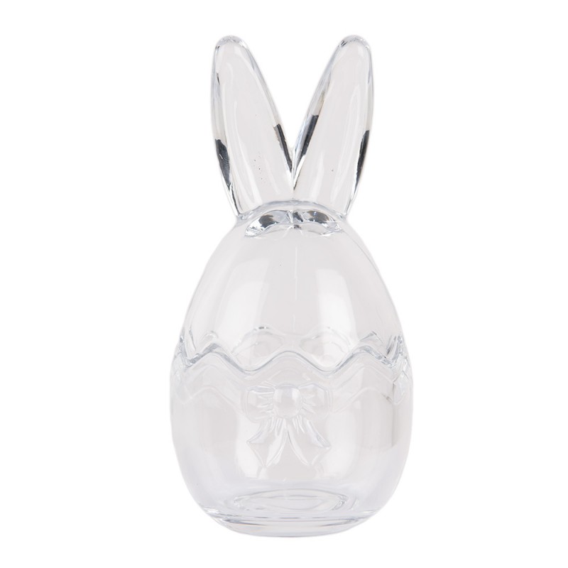 Clayre & Eef 6GL4916 Glazen Potje Ei Ø 9x17 Cm Transparant Glas