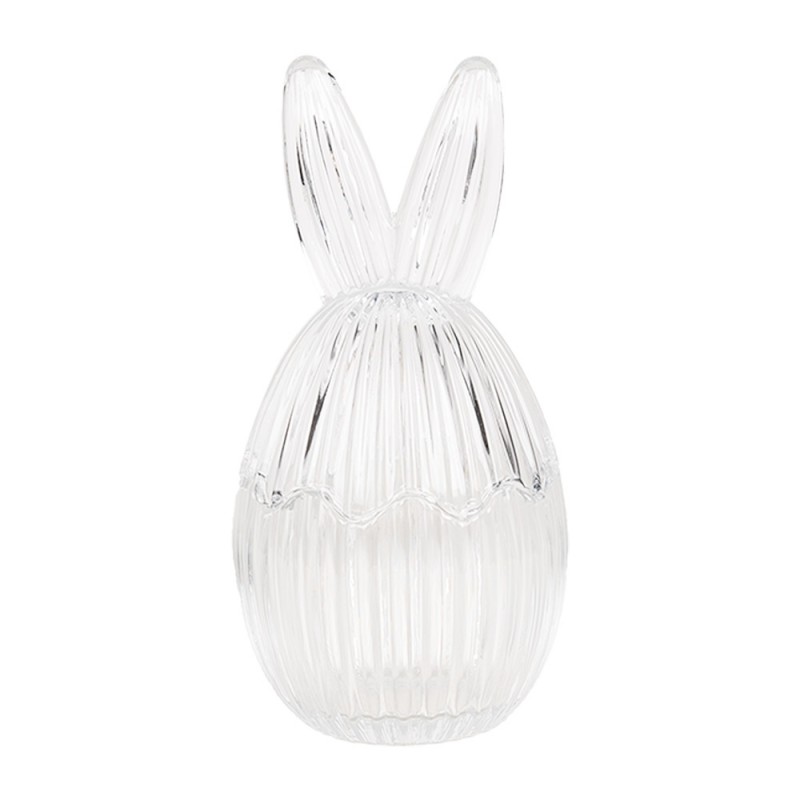 clayre & eef 6GL4917 Glazen potje Ei Ø 9x17 cm Transparant Glas