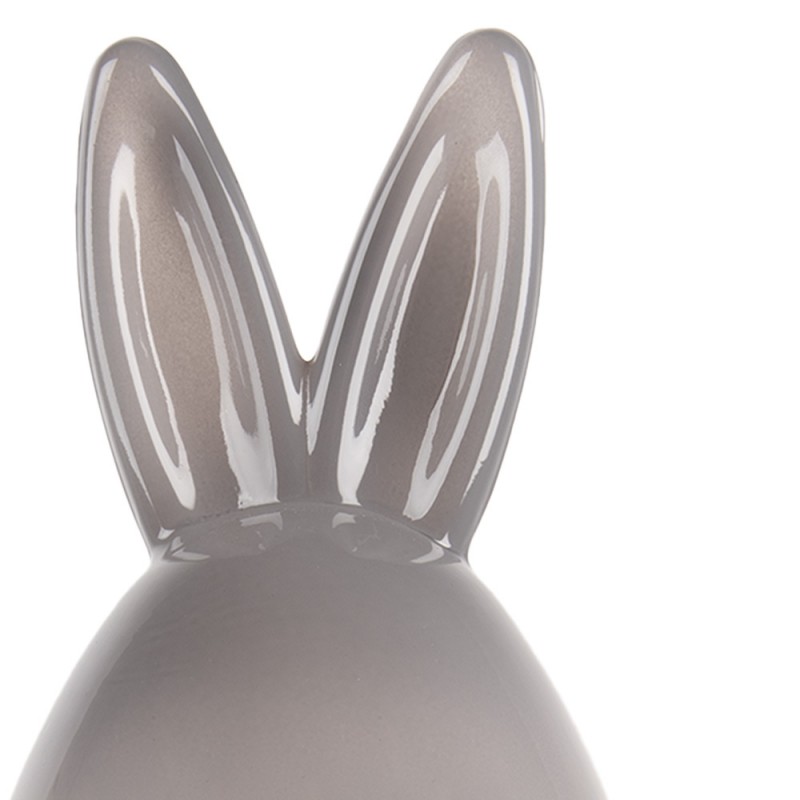 Clayre & Eef 6GL4920 Glazen Potje Ei Ø 9x17 Cm Grijs Glas