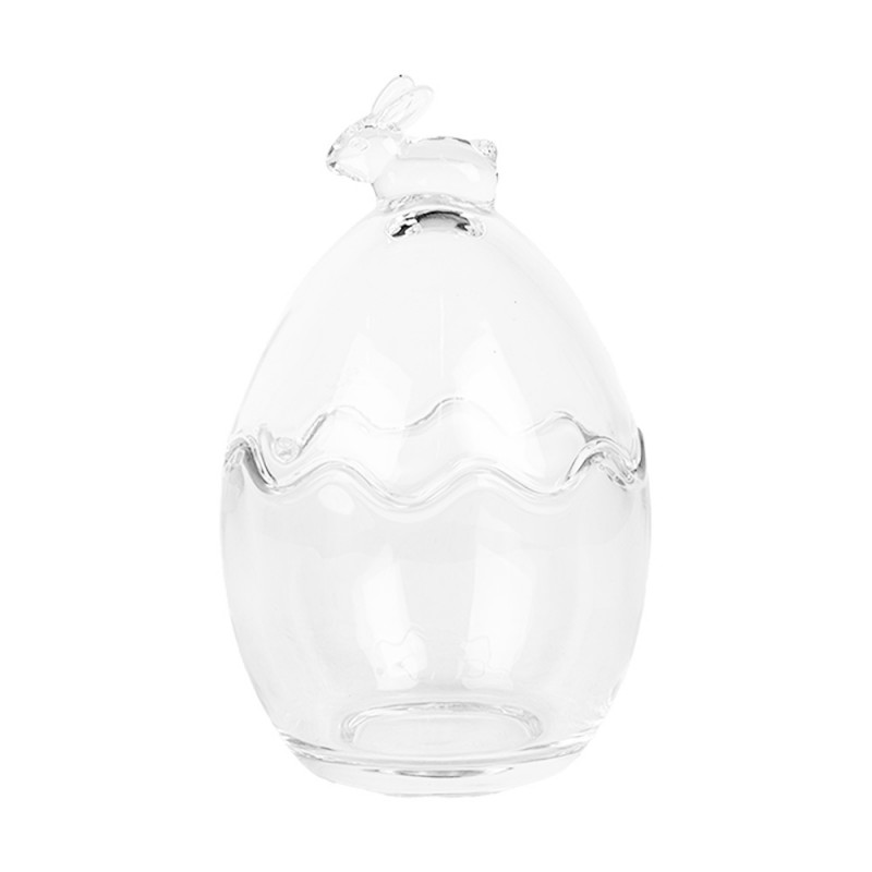 clayre & eef 6GL4921 Glazen potje Ø 11x17 cm Transparant Glas