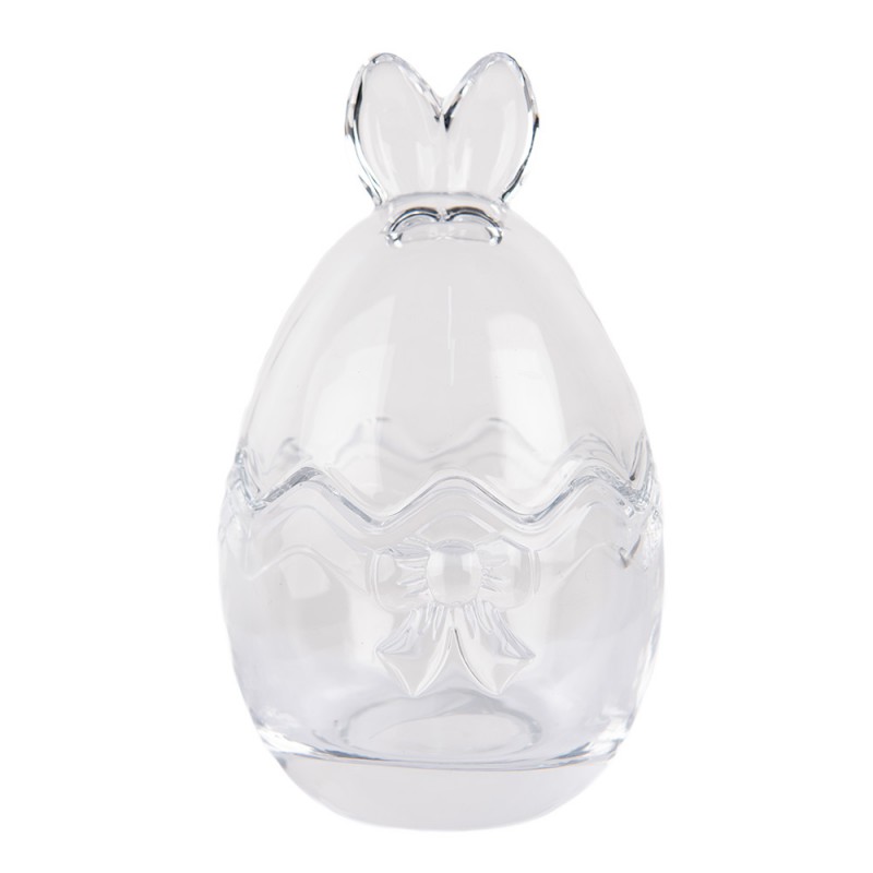 clayre & eef 6GL4922 Glazen potje Ei Ø 8x14 cm Transparant Glas